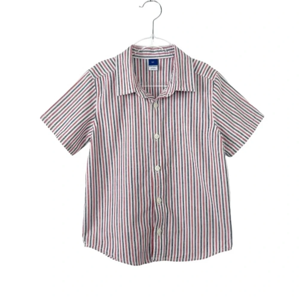 Boys 5T Old Navy Button-Up Striped Short Sleeve Shirt